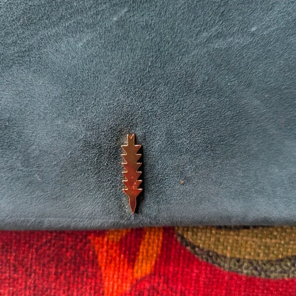 SALE - Thacker NYC Le Pouch Suede Bag Teal NWT Brand New - Picture 5 of 6